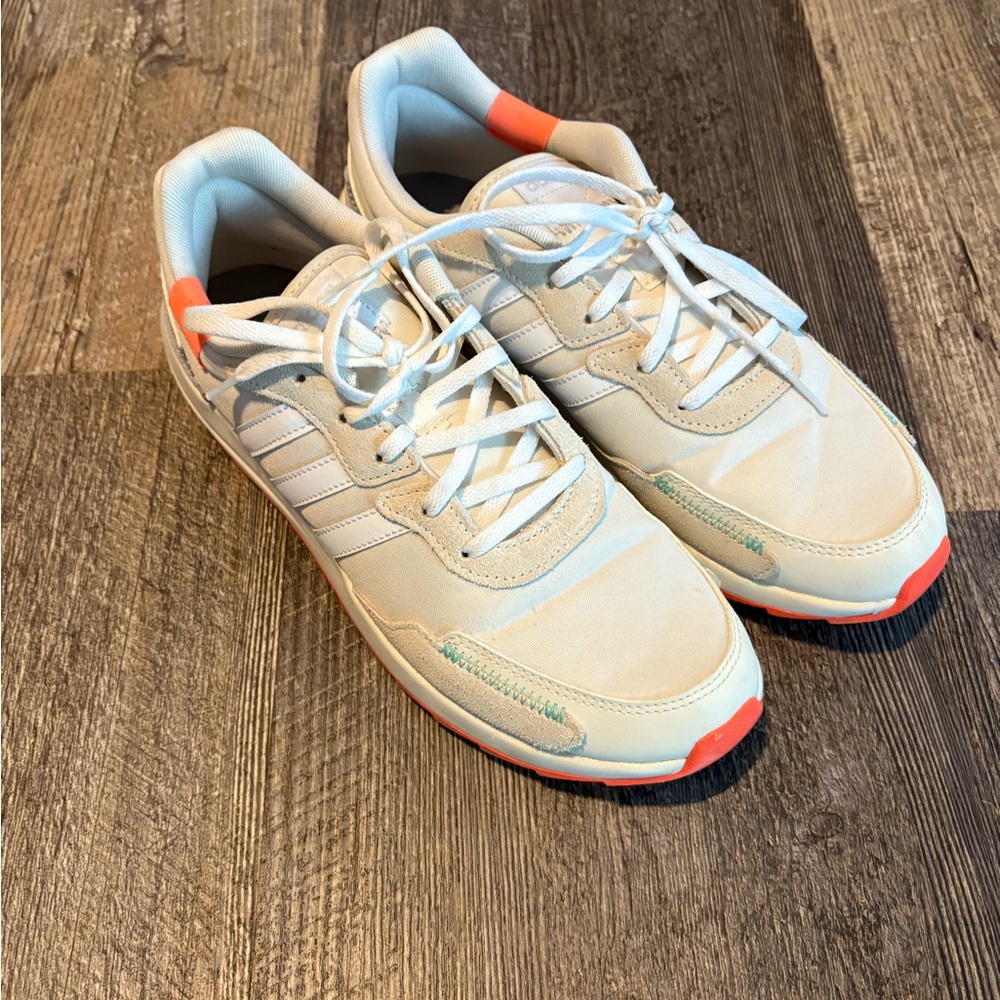 Adidas Women's Cream and Coral Sneakers